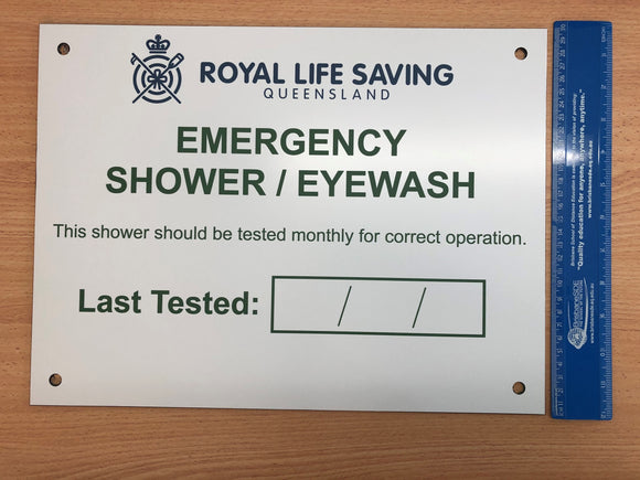 Sign for Dump Shower (eyewash)